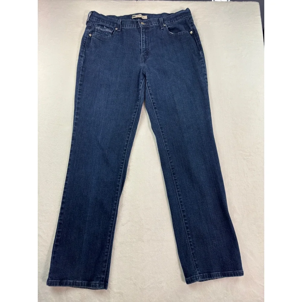 Levis 505 Straight Leg Jeans Dark Wash Blue Denim Mens 16M W33 L32